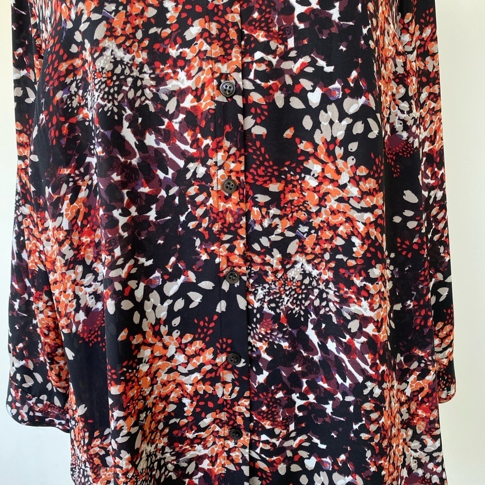 Floral Print Women's Top - Black and Orange by Sejour size 14W - Picture 6 of 6